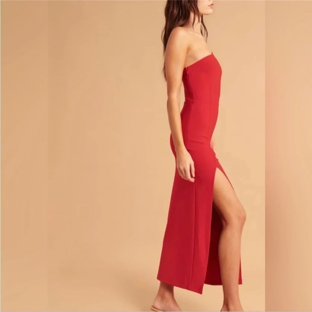 Abercrombie & Fitch Asymmetrical one shoulder maxi dress red size M